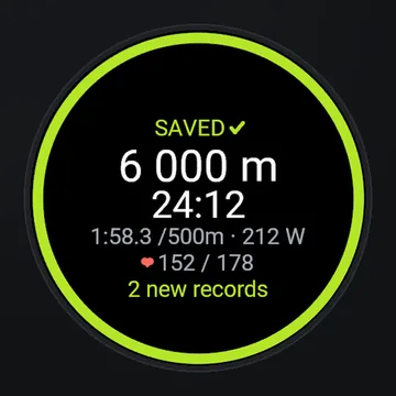 Watch summary screen after the workout.